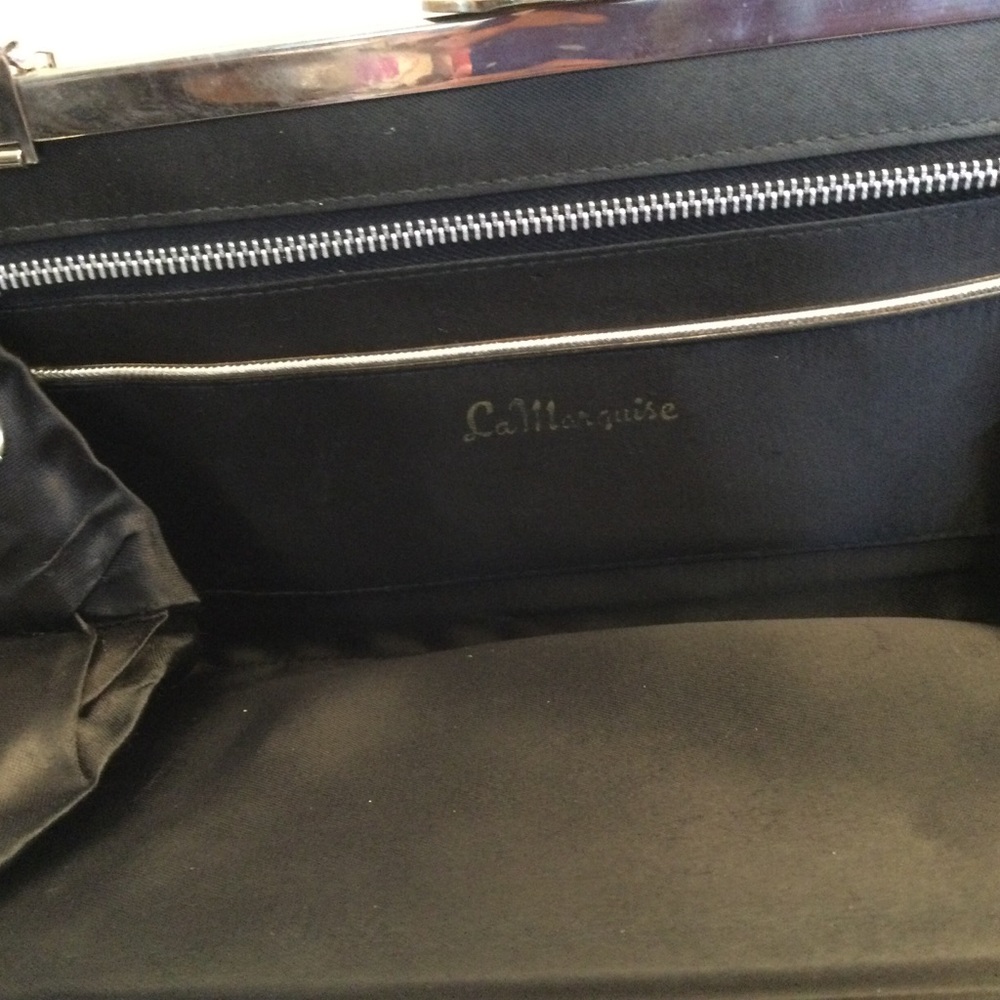 Vintage La Marquise Matte Black Evening Clutch - Picture 4 of 11